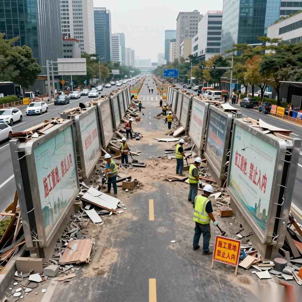 公路沿线广告牌拆除方案