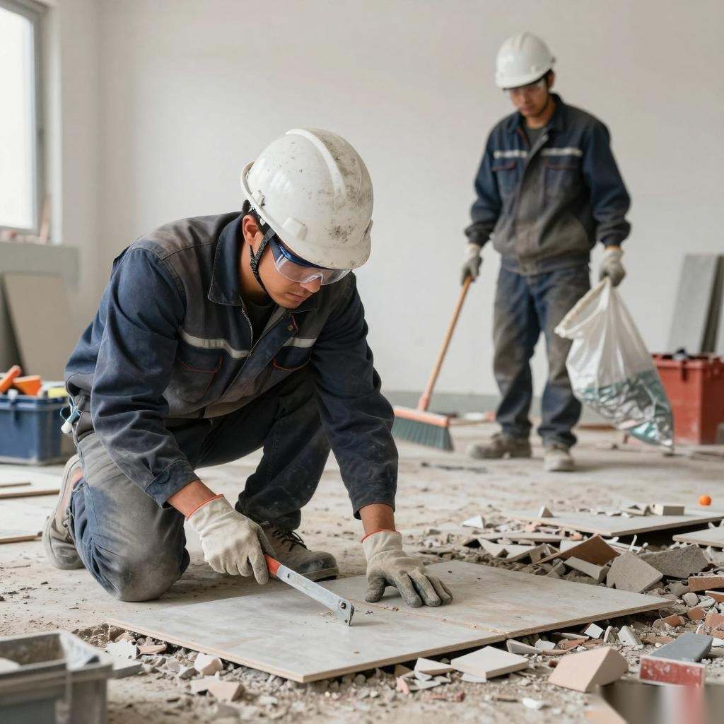 地砖拆除施工工艺(图2) 地砖拆除施工工艺