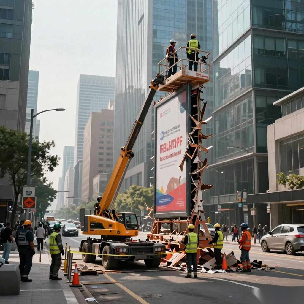 广告牌拆除劳务外包服务，专业团队高效安全拆除解决方案
