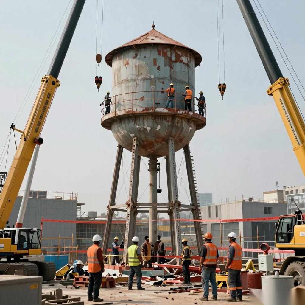 水塔拆除,安全、高效与环保的工程实践(图3) 水塔拆除,安全、高效与环保的工程实践